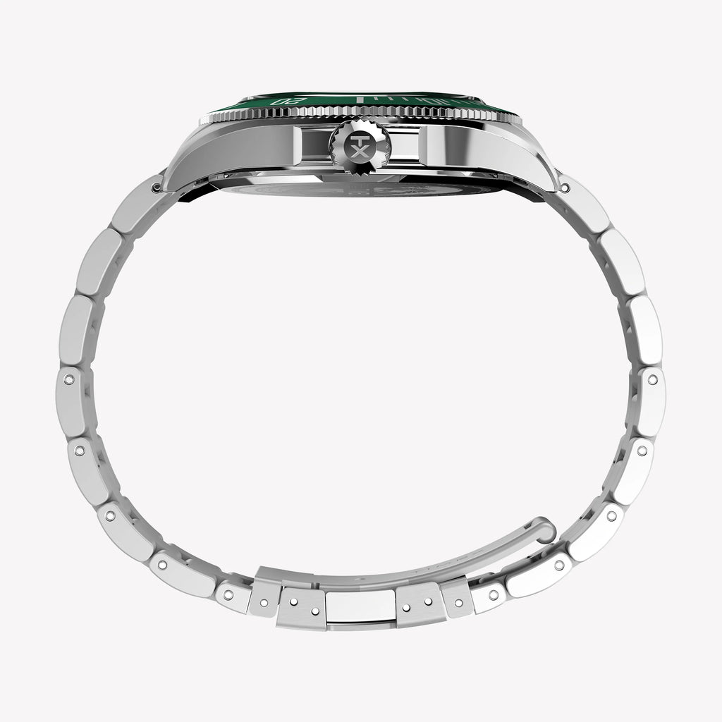 Timex Men's Silver-Tone Stainless Steel, Green Dial | TW2Y33200-3